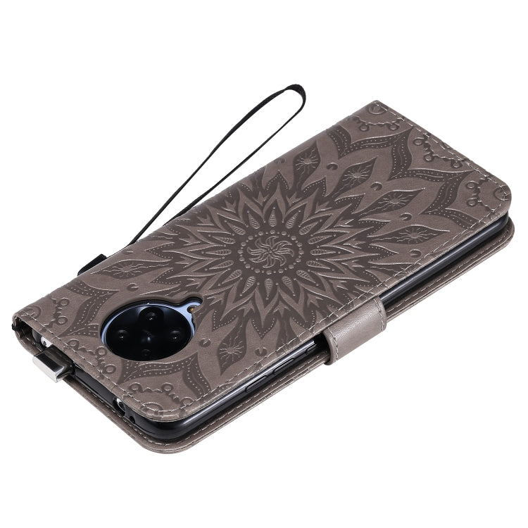 For Xiaomi Redmi K30 Pro Embossed Sunflower Pattern Horizontal Flip PU Leather Case with Holder & Card Slots & Wallet & Lanyard