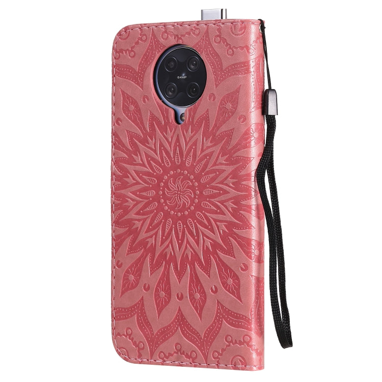 For Xiaomi Redmi K30 Pro Embossed Sunflower Pattern Horizontal Flip PU Leather Case with Holder & Card Slots & Wallet & Lanyard