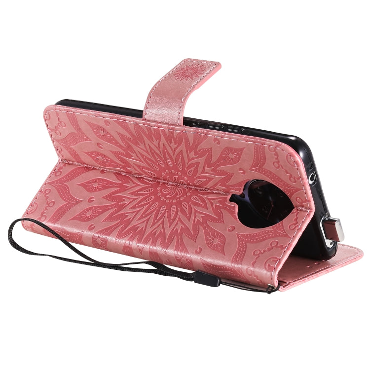 For Xiaomi Redmi K30 Pro Embossed Sunflower Pattern Horizontal Flip PU Leather Case with Holder & Card Slots & Wallet & Lanyard