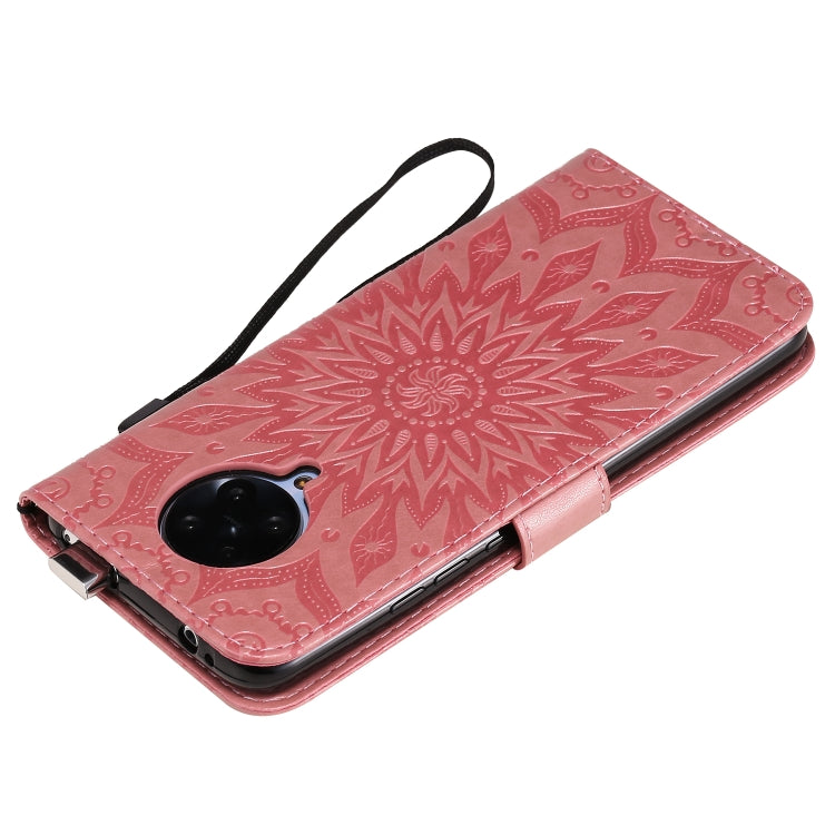 For Xiaomi Redmi K30 Pro Embossed Sunflower Pattern Horizontal Flip PU Leather Case with Holder & Card Slots & Wallet & Lanyard