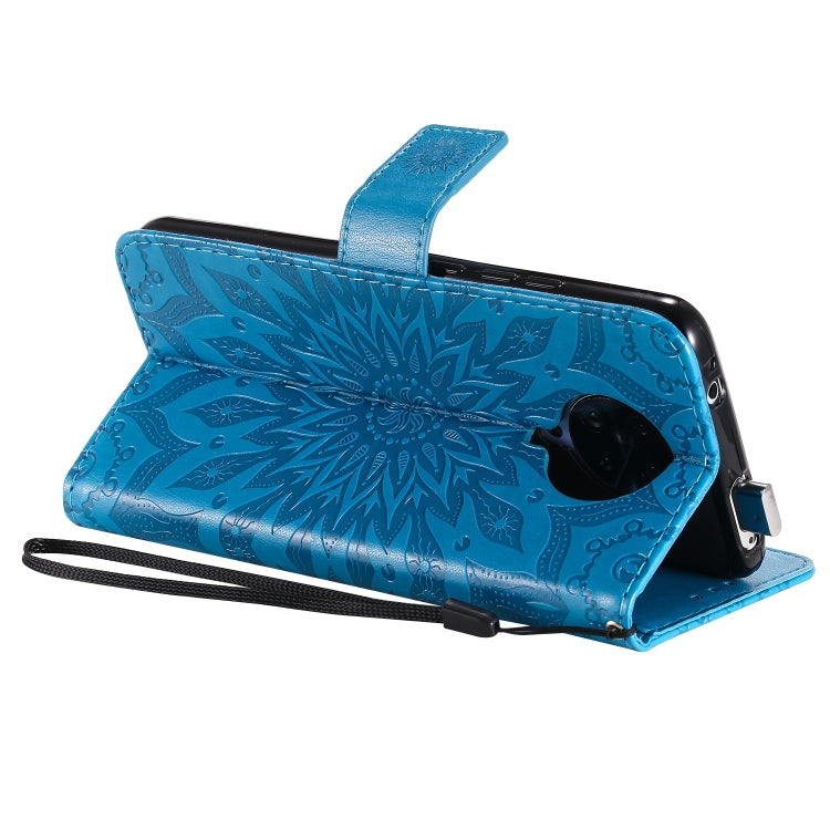 For Xiaomi Redmi K30 Pro Embossed Sunflower Pattern Horizontal Flip PU Leather Case with Holder & Card Slots & Wallet & Lanyard