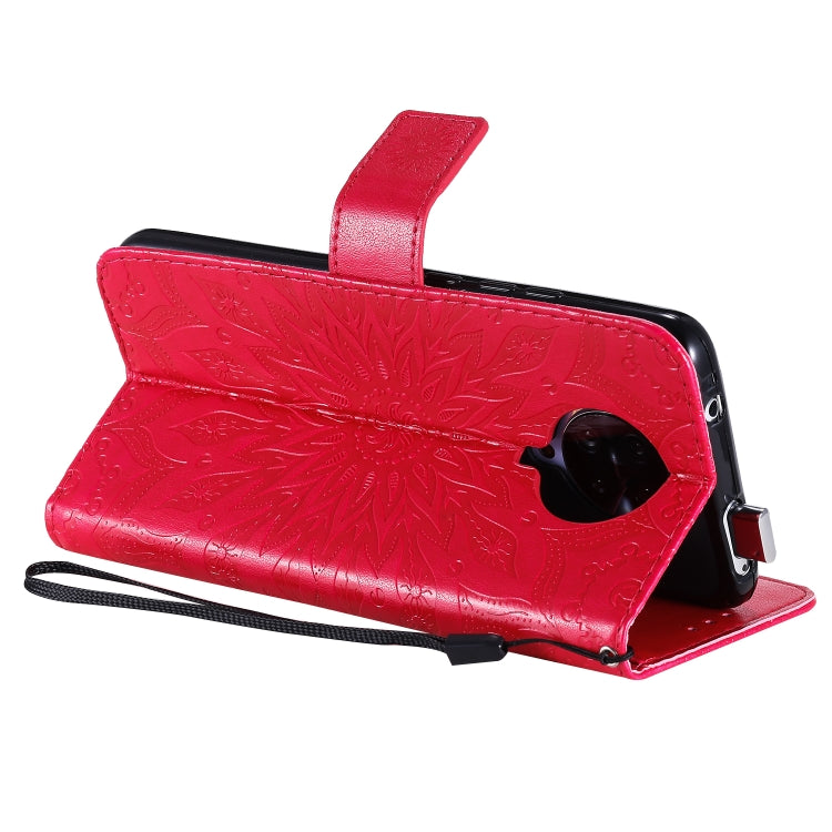 For Xiaomi Redmi K30 Pro Embossed Sunflower Pattern Horizontal Flip PU Leather Case with Holder & Card Slots & Wallet & Lanyard