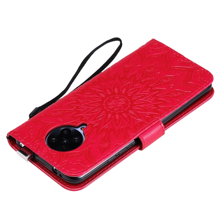 For Xiaomi Redmi K30 Pro Embossed Sunflower Pattern Horizontal Flip PU Leather Case with Holder & Card Slots & Wallet & Lanyard