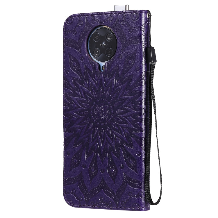 For Xiaomi Redmi K30 Pro Embossed Sunflower Pattern Horizontal Flip PU Leather Case with Holder & Card Slots & Wallet & Lanyard