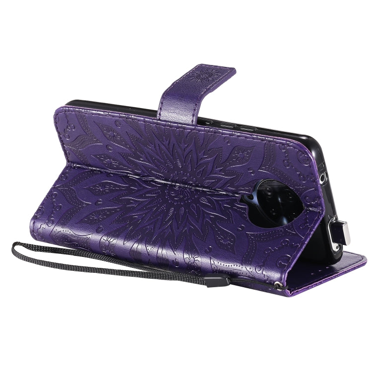 For Xiaomi Redmi K30 Pro Embossed Sunflower Pattern Horizontal Flip PU Leather Case with Holder & Card Slots & Wallet & Lanyard