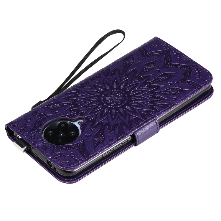 For Xiaomi Redmi K30 Pro Embossed Sunflower Pattern Horizontal Flip PU Leather Case with Holder & Card Slots & Wallet & Lanyard