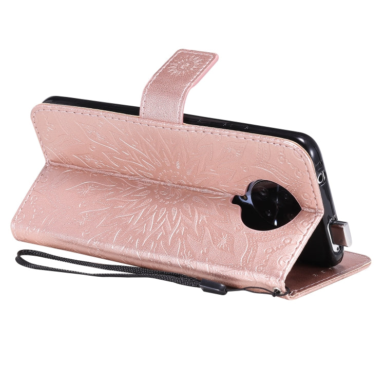 For Xiaomi Redmi K30 Pro Embossed Sunflower Pattern Horizontal Flip PU Leather Case with Holder & Card Slots & Wallet & Lanyard