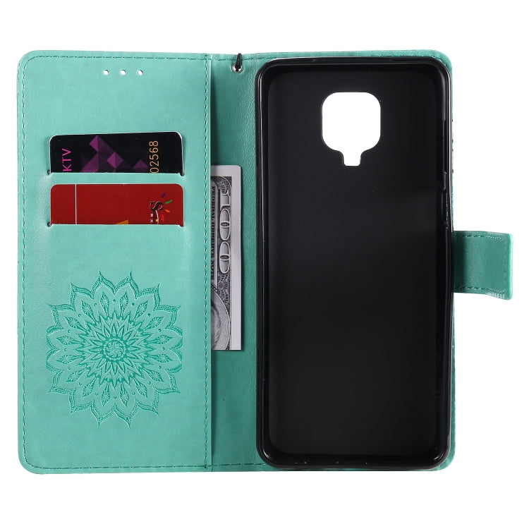 For Xiaomi Redmi Note 9 Pro Embossed Sunflower Pattern Horizontal Flip PU Leather Case with Holder & Card Slots & Wallet & Lanyard
