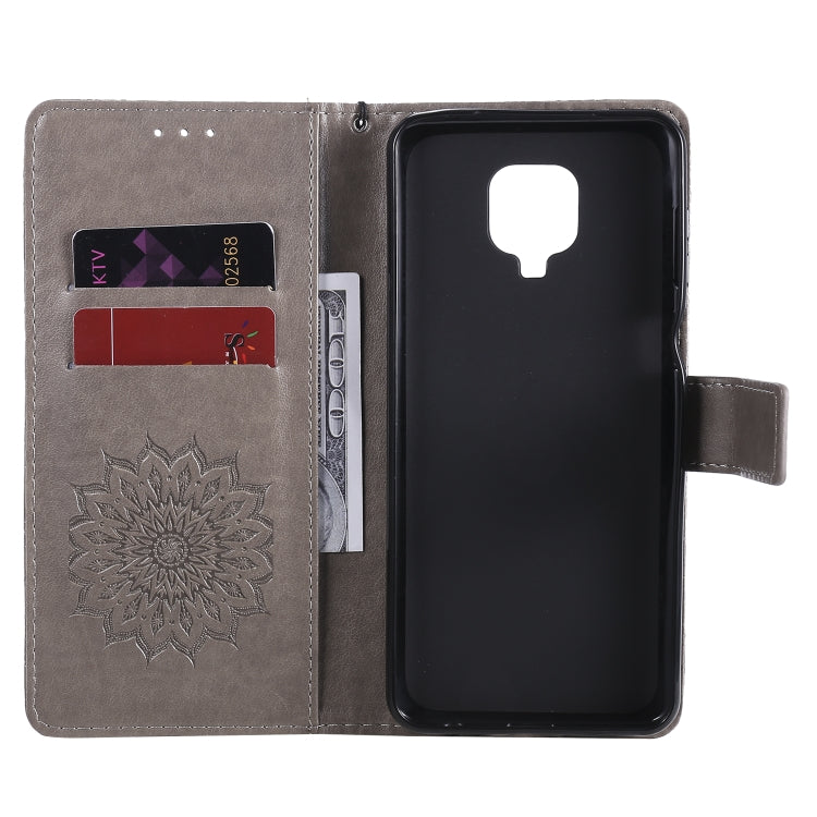 For Xiaomi Redmi Note 9 Pro Embossed Sunflower Pattern Horizontal Flip PU Leather Case with Holder & Card Slots & Wallet & Lanyard