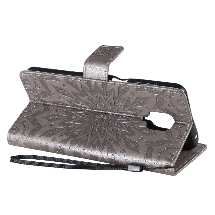 For Xiaomi Redmi Note 9 Pro Embossed Sunflower Pattern Horizontal Flip PU Leather Case with Holder & Card Slots & Wallet & Lanyard