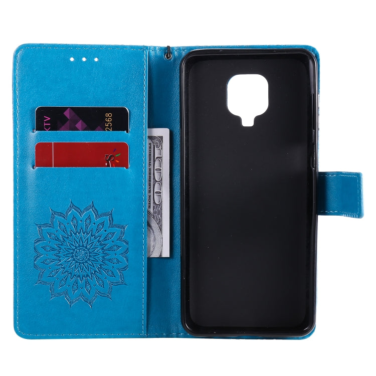 For Xiaomi Redmi Note 9 Pro Embossed Sunflower Pattern Horizontal Flip PU Leather Case with Holder & Card Slots & Wallet & Lanyard