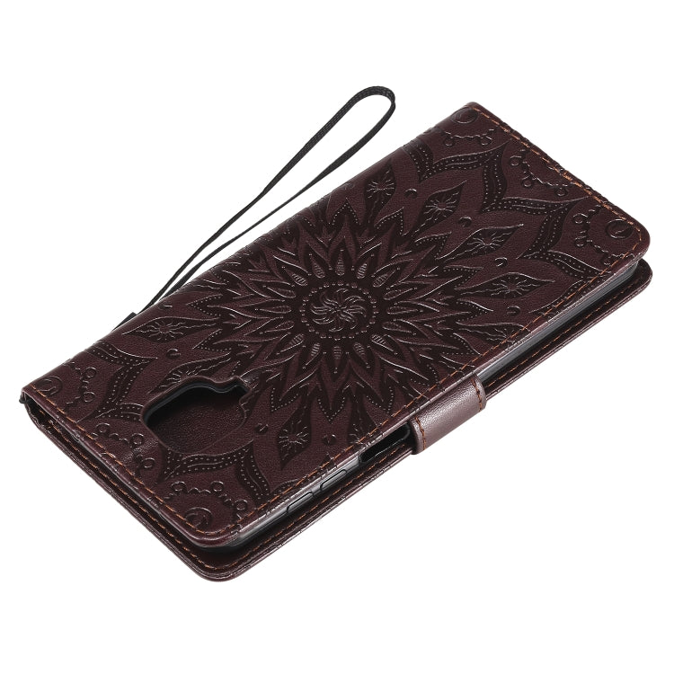 For Xiaomi Redmi Note 9 Pro Embossed Sunflower Pattern Horizontal Flip PU Leather Case with Holder & Card Slots & Wallet & Lanyard