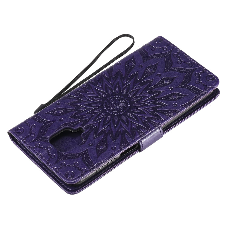 For Xiaomi Redmi Note 9 Pro Embossed Sunflower Pattern Horizontal Flip PU Leather Case with Holder & Card Slots & Wallet & Lanyard