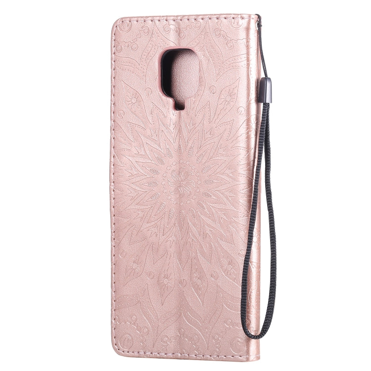 For Xiaomi Redmi Note 9 Pro Embossed Sunflower Pattern Horizontal Flip PU Leather Case with Holder & Card Slots & Wallet & Lanyard