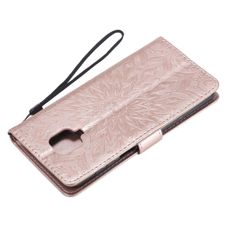 For Xiaomi Redmi Note 9 Pro Embossed Sunflower Pattern Horizontal Flip PU Leather Case with Holder & Card Slots & Wallet & Lanyard