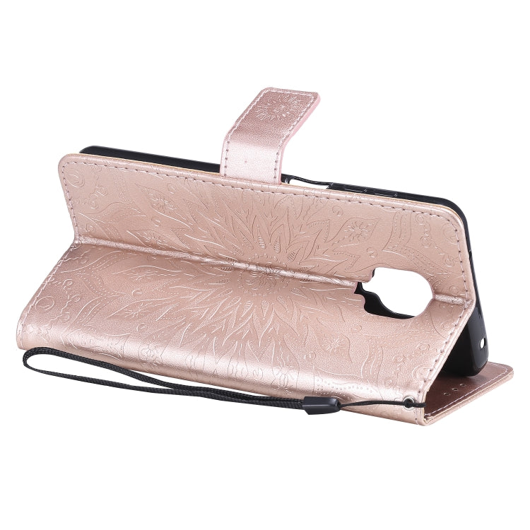 For Xiaomi Redmi Note 9 Pro Embossed Sunflower Pattern Horizontal Flip PU Leather Case with Holder & Card Slots & Wallet & Lanyard