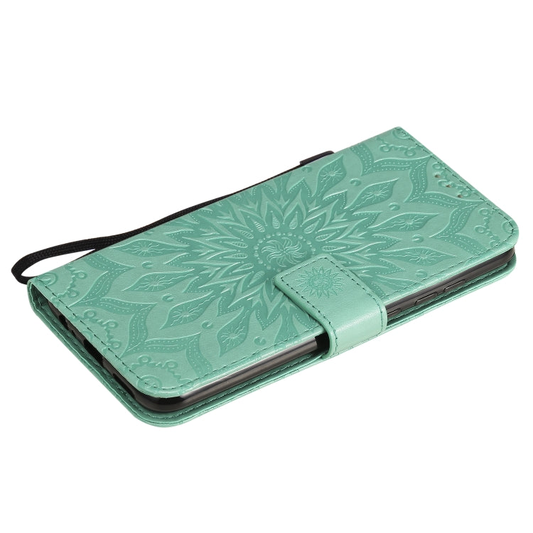 For Xiaomi Redmi Note 9/Redmi 10X 4G Embossed Sunflower Pattern Horizontal Flip PU Leather Case with Holder & Card Slots & Wallet & Lanyard