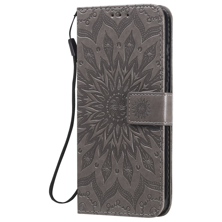 For Xiaomi Redmi Note 9/Redmi 10X 4G Embossed Sunflower Pattern Horizontal Flip PU Leather Case with Holder & Card Slots & Wallet & Lanyard