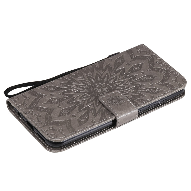 For Xiaomi Redmi Note 9/Redmi 10X 4G Embossed Sunflower Pattern Horizontal Flip PU Leather Case with Holder & Card Slots & Wallet & Lanyard