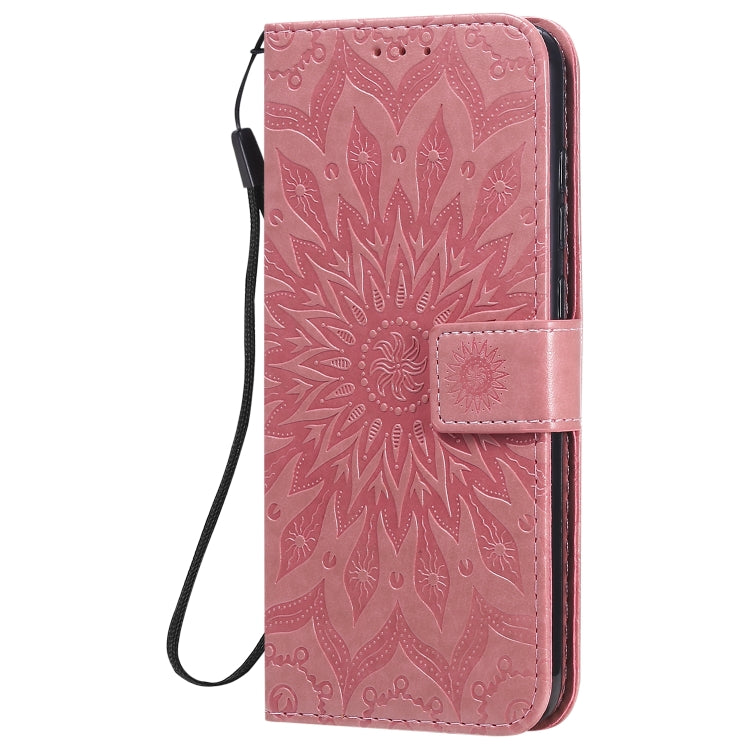 For Xiaomi Redmi Note 9/Redmi 10X 4G Embossed Sunflower Pattern Horizontal Flip PU Leather Case with Holder & Card Slots & Wallet & Lanyard