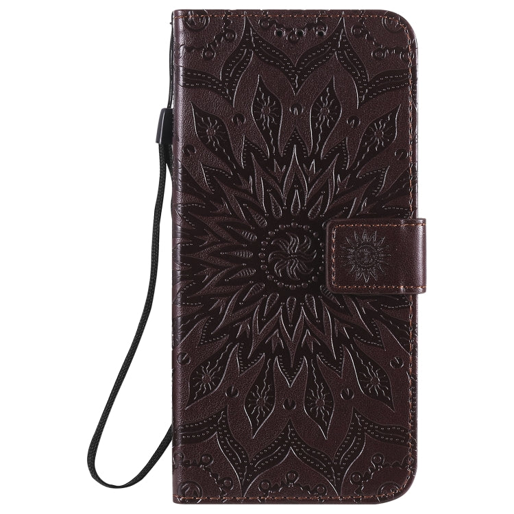 For Xiaomi Redmi Note 9/Redmi 10X 4G Embossed Sunflower Pattern Horizontal Flip PU Leather Case with Holder & Card Slots & Wallet & Lanyard