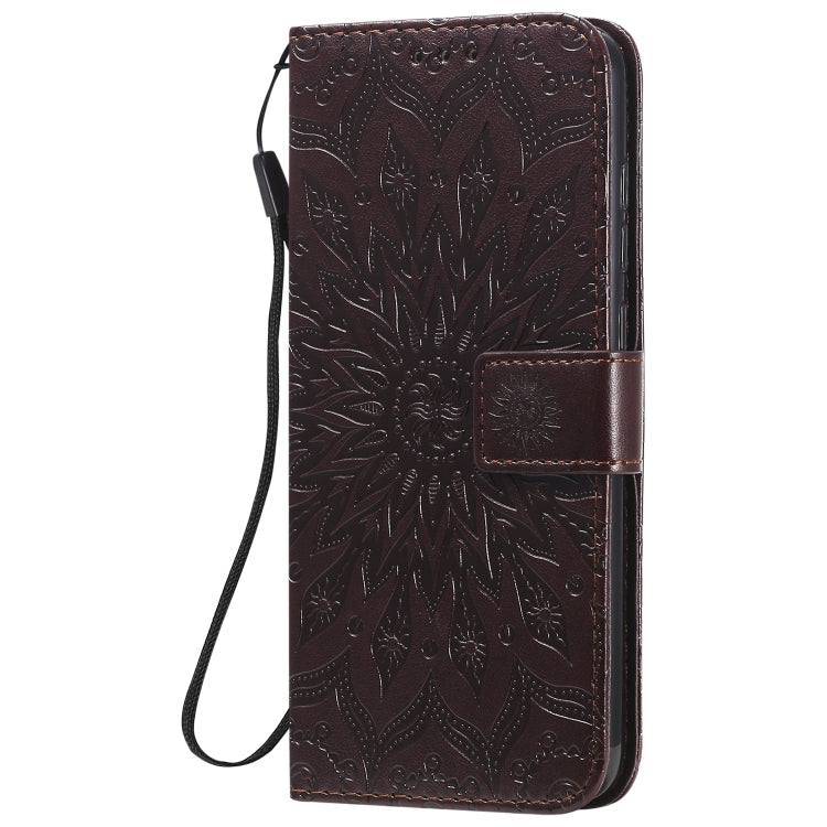 For Xiaomi Redmi Note 9/Redmi 10X 4G Embossed Sunflower Pattern Horizontal Flip PU Leather Case with Holder & Card Slots & Wallet & Lanyard