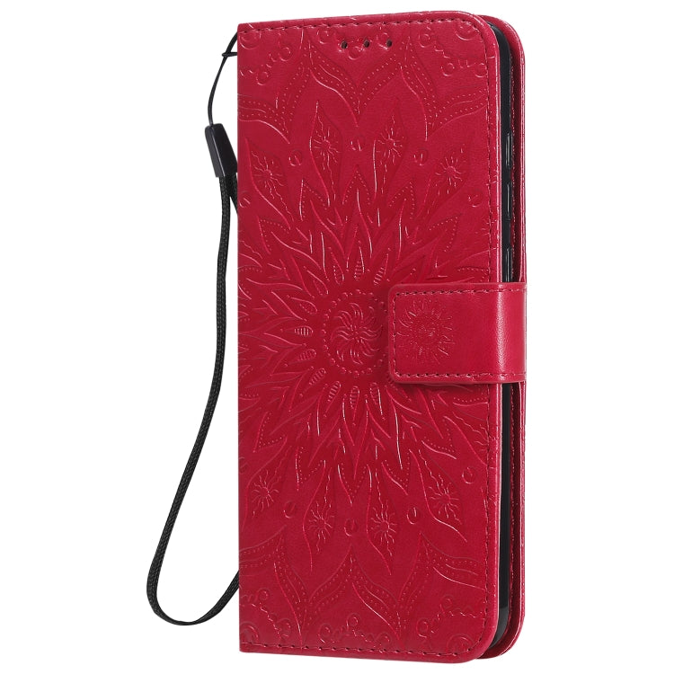 For Xiaomi Redmi Note 9/Redmi 10X 4G Embossed Sunflower Pattern Horizontal Flip PU Leather Case with Holder & Card Slots & Wallet & Lanyard