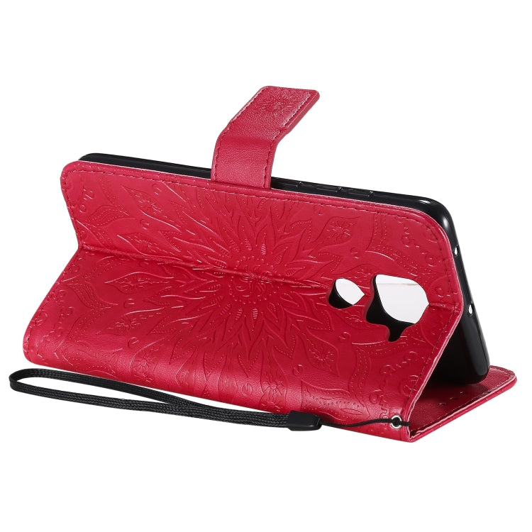 For Xiaomi Redmi Note 9/Redmi 10X 4G Embossed Sunflower Pattern Horizontal Flip PU Leather Case with Holder & Card Slots & Wallet & Lanyard