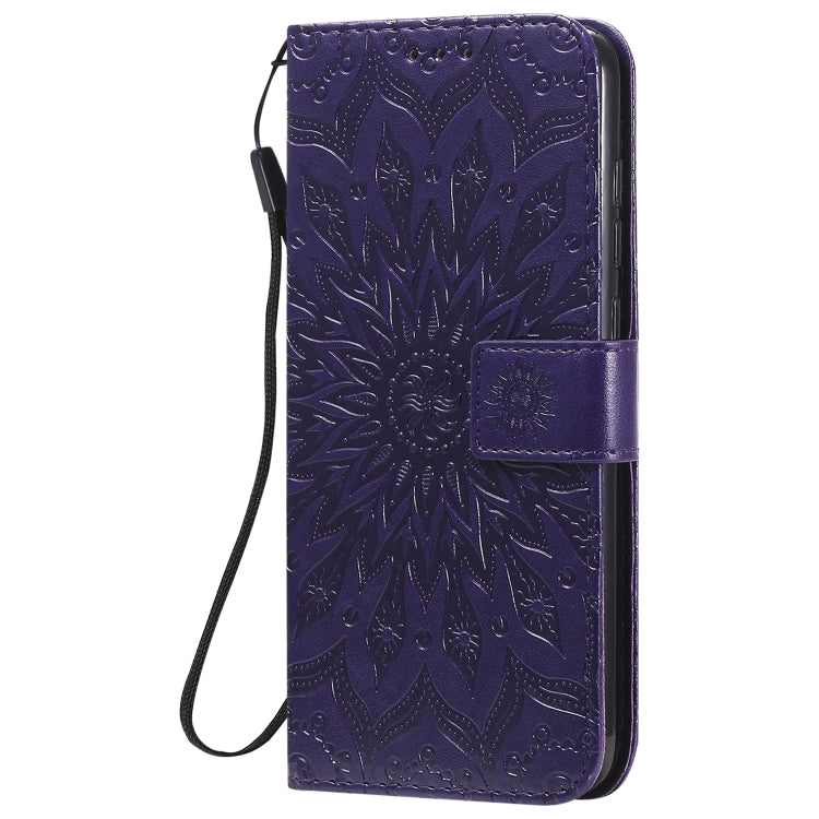 For Xiaomi Redmi Note 9/Redmi 10X 4G Embossed Sunflower Pattern Horizontal Flip PU Leather Case with Holder & Card Slots & Wallet & Lanyard