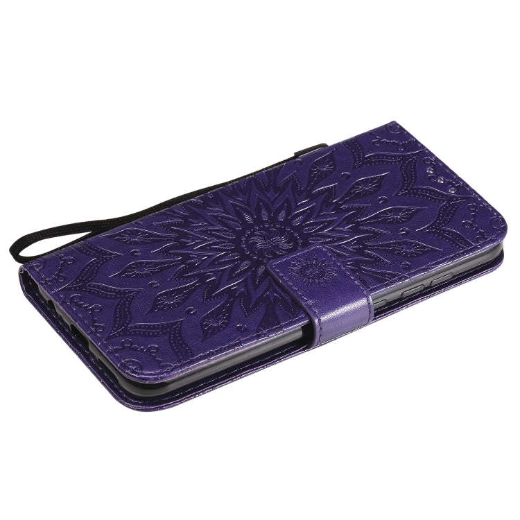 For Xiaomi Redmi Note 9/Redmi 10X 4G Embossed Sunflower Pattern Horizontal Flip PU Leather Case with Holder & Card Slots & Wallet & Lanyard