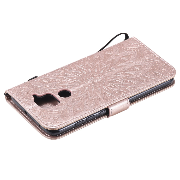 For Xiaomi Redmi Note 9/Redmi 10X 4G Embossed Sunflower Pattern Horizontal Flip PU Leather Case with Holder & Card Slots & Wallet & Lanyard