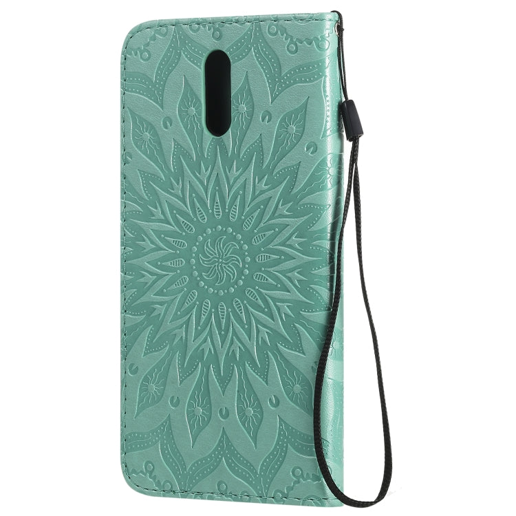 For Nokia 2.3 Embossed Sunflower Pattern Horizontal Flip PU Leather Case with Holder & Card Slots & Wallet & Lanyard