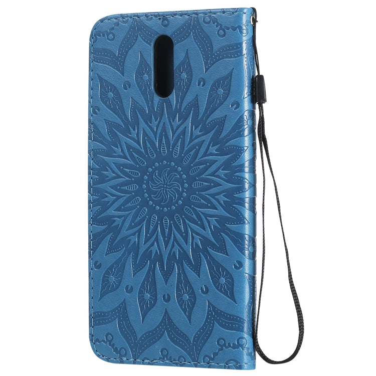 For Nokia 2.3 Embossed Sunflower Pattern Horizontal Flip PU Leather Case with Holder & Card Slots & Wallet & Lanyard