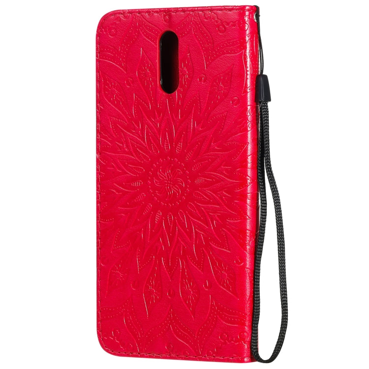For Nokia 2.3 Embossed Sunflower Pattern Horizontal Flip PU Leather Case with Holder & Card Slots & Wallet & Lanyard