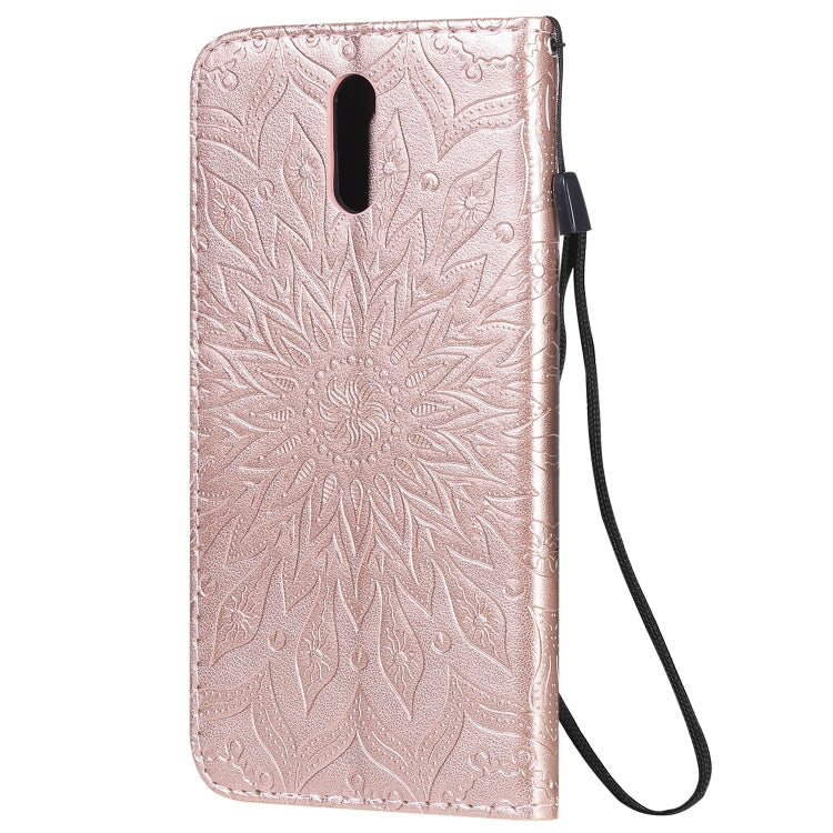 For Nokia 2.3 Embossed Sunflower Pattern Horizontal Flip PU Leather Case with Holder & Card Slots & Wallet & Lanyard