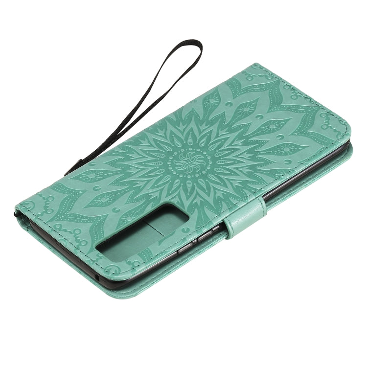 For Huawei Nova 7 Pro 5G Embossed Sunflower Pattern Horizontal Flip PU Leather Case with Holder & Card Slots & Wallet & Lanyard