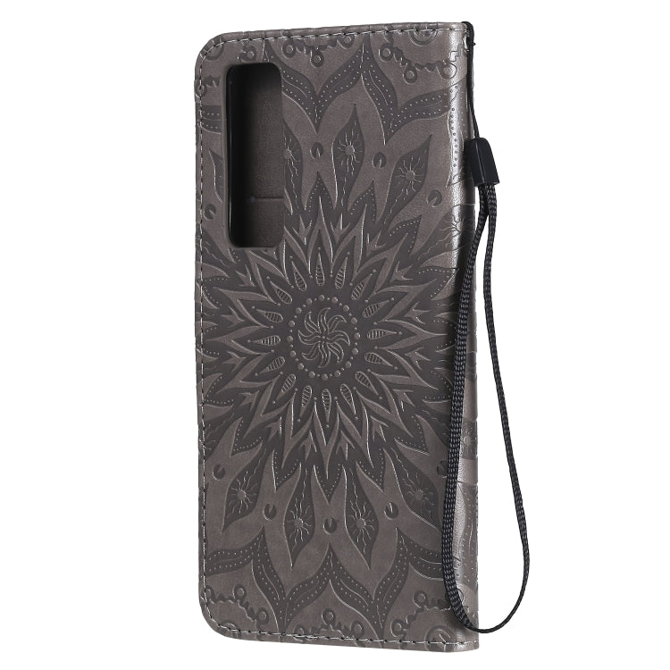 For Huawei Nova 7 Pro 5G Embossed Sunflower Pattern Horizontal Flip PU Leather Case with Holder & Card Slots & Wallet & Lanyard