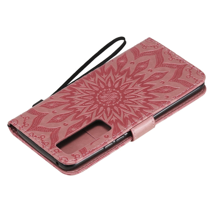 For Huawei Nova 7 Pro 5G Embossed Sunflower Pattern Horizontal Flip PU Leather Case with Holder & Card Slots & Wallet & Lanyard