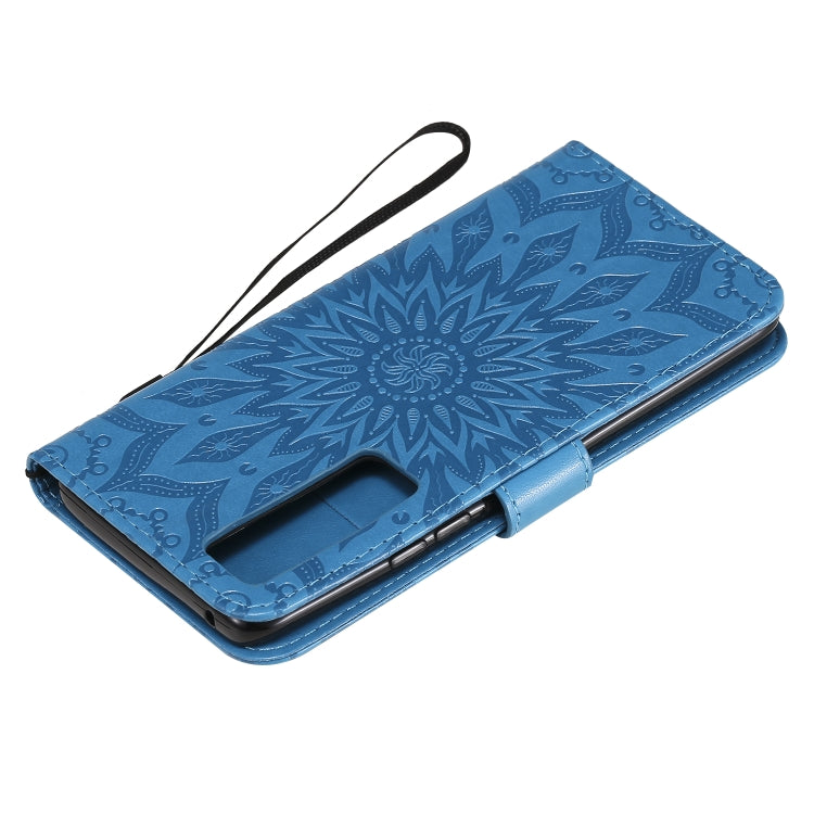 For Huawei Nova 7 Pro 5G Embossed Sunflower Pattern Horizontal Flip PU Leather Case with Holder & Card Slots & Wallet & Lanyard
