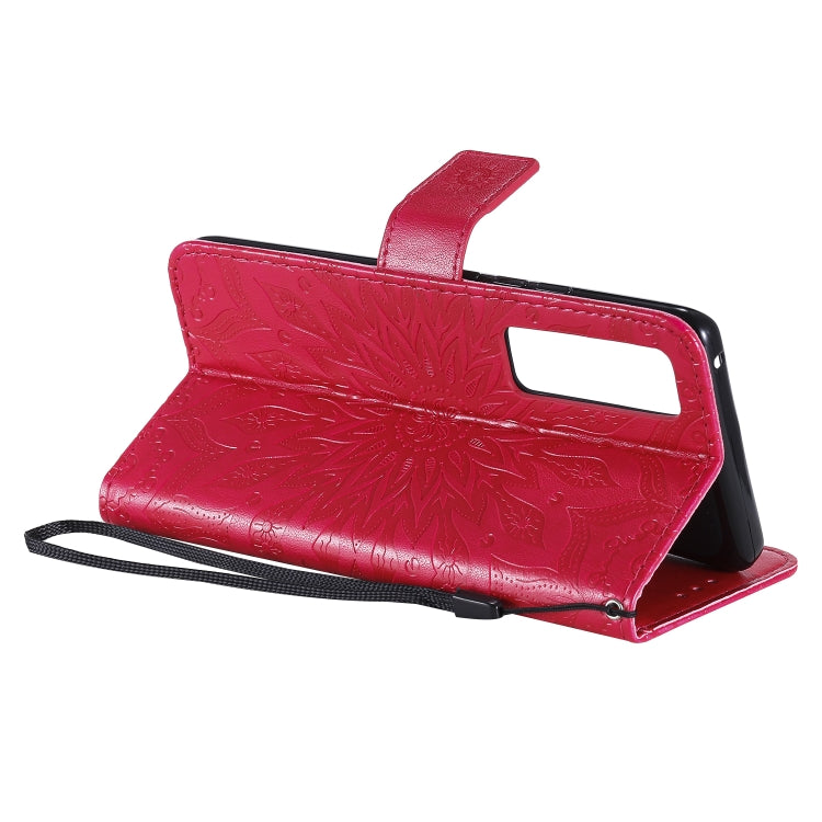 For Huawei Nova 7 Pro 5G Embossed Sunflower Pattern Horizontal Flip PU Leather Case with Holder & Card Slots & Wallet & Lanyard