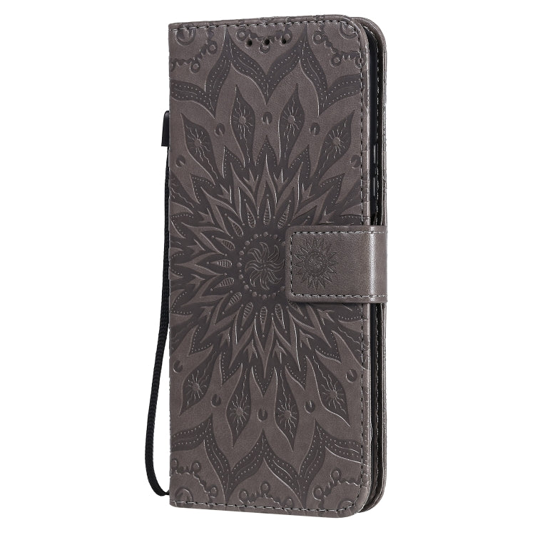 For Huawei Nova 7 SE/P40 Lite 5G Embossed Sunflower Pattern Horizontal Flip PU Leather Case with Holder & Card Slots & Wallet & Lanyard