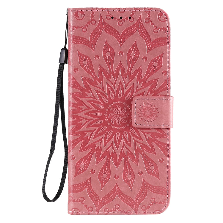 For Huawei Nova 7 SE/P40 Lite 5G Embossed Sunflower Pattern Horizontal Flip PU Leather Case with Holder & Card Slots & Wallet & Lanyard