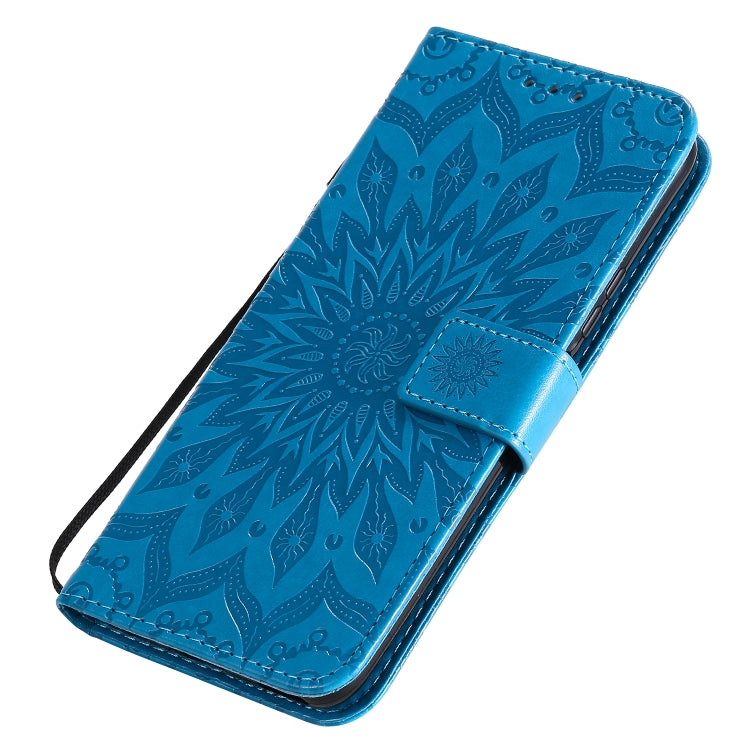 For Huawei Nova 7 SE/P40 Lite 5G Embossed Sunflower Pattern Horizontal Flip PU Leather Case with Holder & Card Slots & Wallet & Lanyard