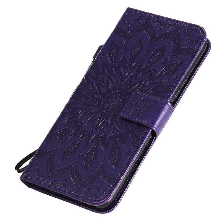 For Huawei Nova 7 SE/P40 Lite 5G Embossed Sunflower Pattern Horizontal Flip PU Leather Case with Holder & Card Slots & Wallet & Lanyard