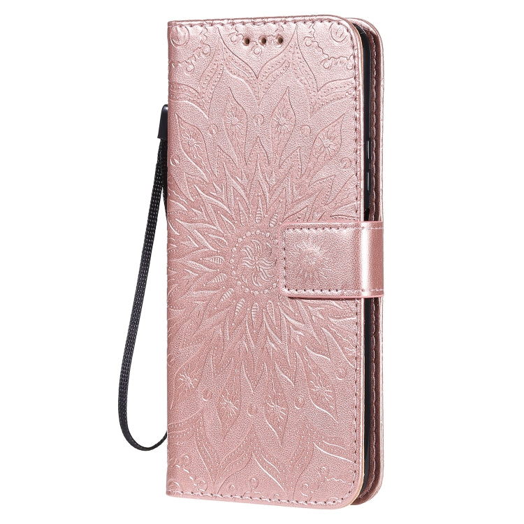 For Huawei Nova 7 SE/P40 Lite 5G Embossed Sunflower Pattern Horizontal Flip PU Leather Case with Holder & Card Slots & Wallet & Lanyard