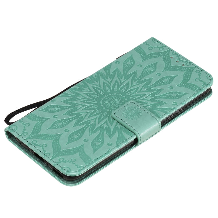 For Huawei Nova 7 5G Embossed Sunflower Pattern Horizontal Flip PU Leather Case with Holder & Card Slots & Wallet & Lanyard