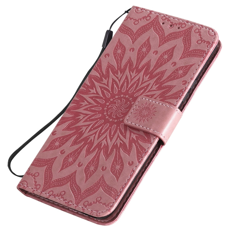 For Huawei Nova 7 5G Embossed Sunflower Pattern Horizontal Flip PU Leather Case with Holder & Card Slots & Wallet & Lanyard