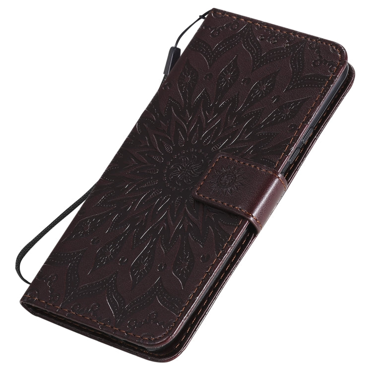 For Huawei Nova 7 5G Embossed Sunflower Pattern Horizontal Flip PU Leather Case with Holder & Card Slots & Wallet & Lanyard