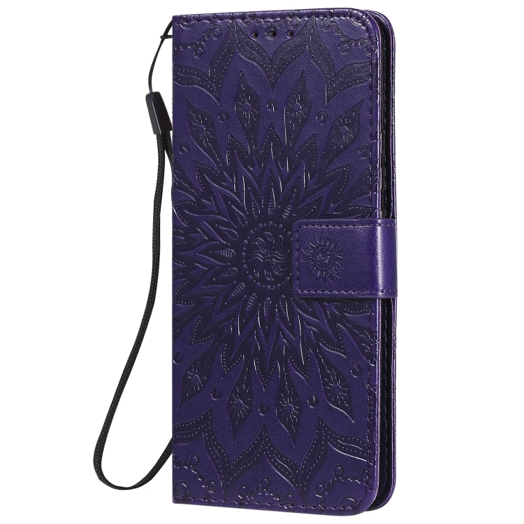 For Huawei Nova 7 5G Embossed Sunflower Pattern Horizontal Flip PU Leather Case with Holder & Card Slots & Wallet & Lanyard