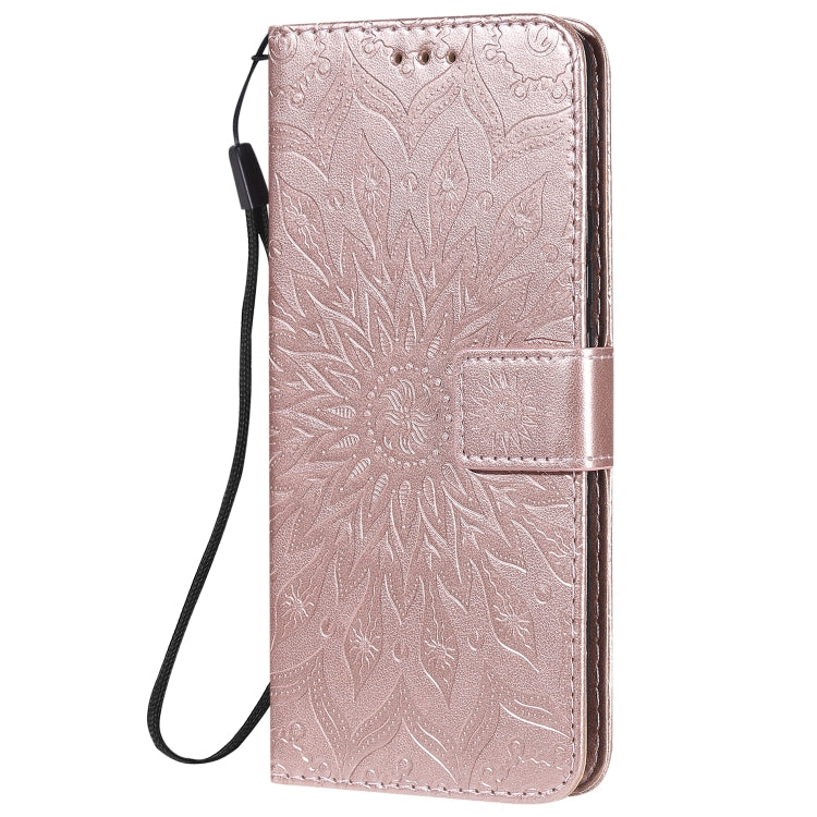 For Huawei Nova 7 5G Embossed Sunflower Pattern Horizontal Flip PU Leather Case with Holder & Card Slots & Wallet & Lanyard